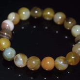 FBT - Natural Coffee Stripe Facet Agate Onyx Unisex Bracelets - FashionByTeresa